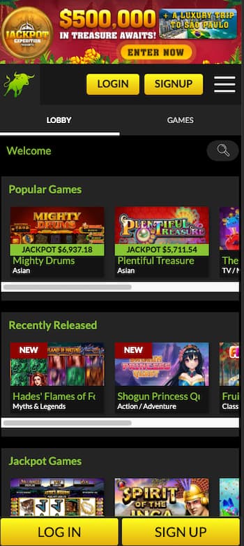 A snapshot of Raging Bull, one of our top rated roulette apps.